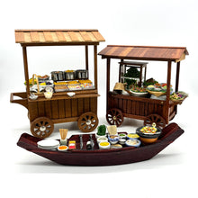Load image into Gallery viewer, Rare Dollhouse Street Food Cart, Trolly &amp; Boat Set of 3 (Local Pickup Suggested)
