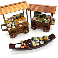 Load image into Gallery viewer, Rare Dollhouse Street Food Cart, Trolly &amp; Boat Set of 3 (Local Pickup Suggested)
