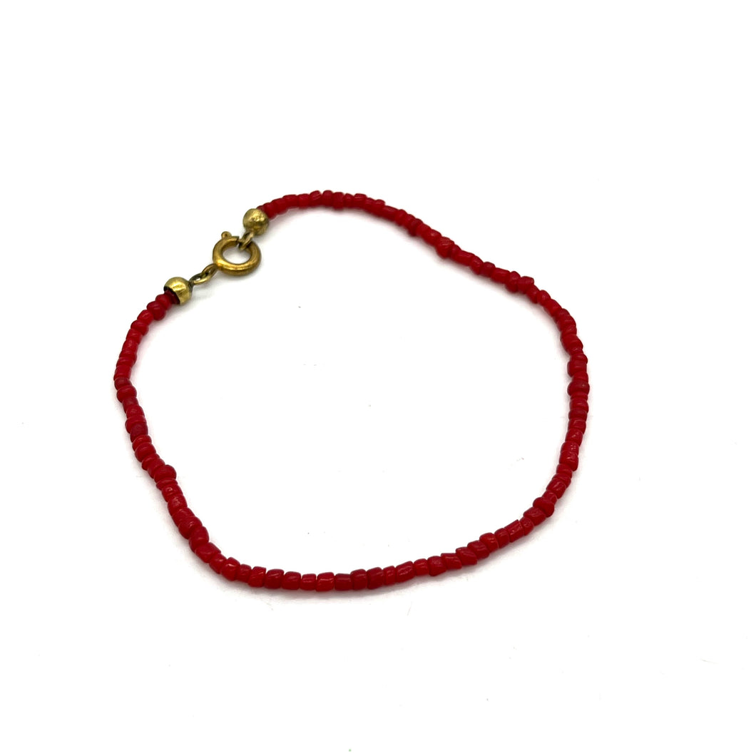 Red Seed Bead Bracelet