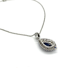 Load image into Gallery viewer, Silver Necklace with Blue Teardrop Stone
