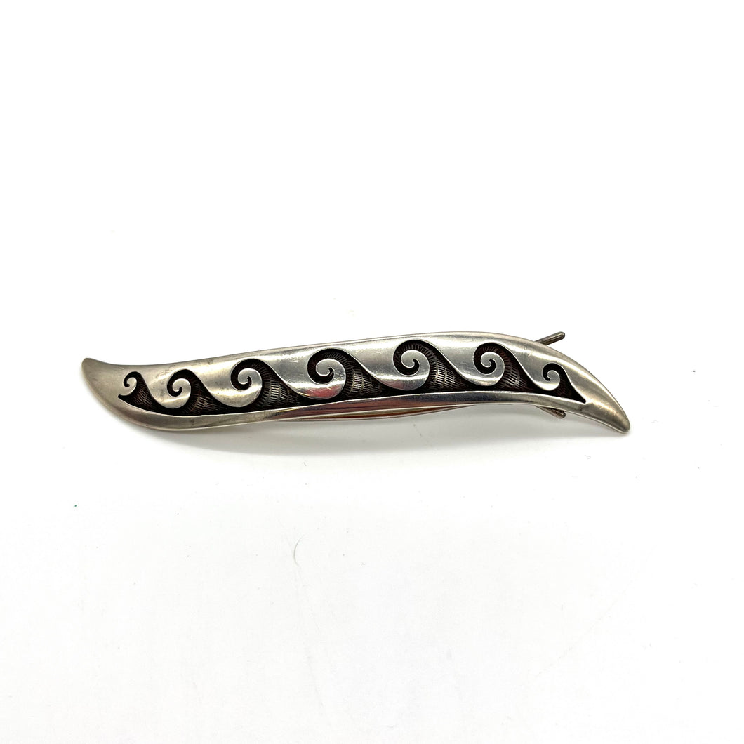 Hopi Wave Vintage Silver Barrette (4 1/2