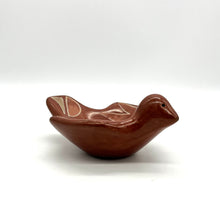 Load image into Gallery viewer, Native American Santa Clara Redware Pottery Figural Bird Bowl Unsigned
