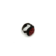 Load image into Gallery viewer, Antique Chinese Carved Cinnabar Adjustable Ring

