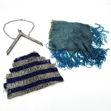 Load image into Gallery viewer, Antique French Silver Frame &amp; Chain with Beaded Bags (2)
