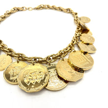 Load image into Gallery viewer, Franklin Mint Golden Caribbean Coin Necklace (24k Gold Plate)
