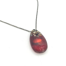 Load image into Gallery viewer, Alexis Bittar Red Lucite and Crystal Necklace (one crystal missing)
