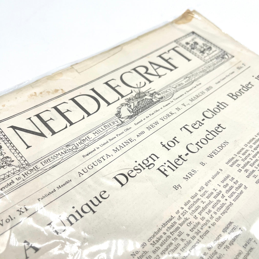 Antique 1920 Needlecraft Newspaper
