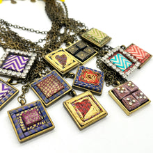 Load image into Gallery viewer, Mystery Handmade Metal &amp; Paper Pendant Necklace
