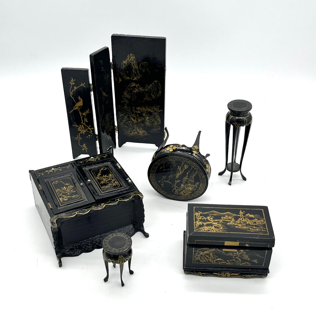 Vintage Miniature Dollhouse Furniture Set (as-is)