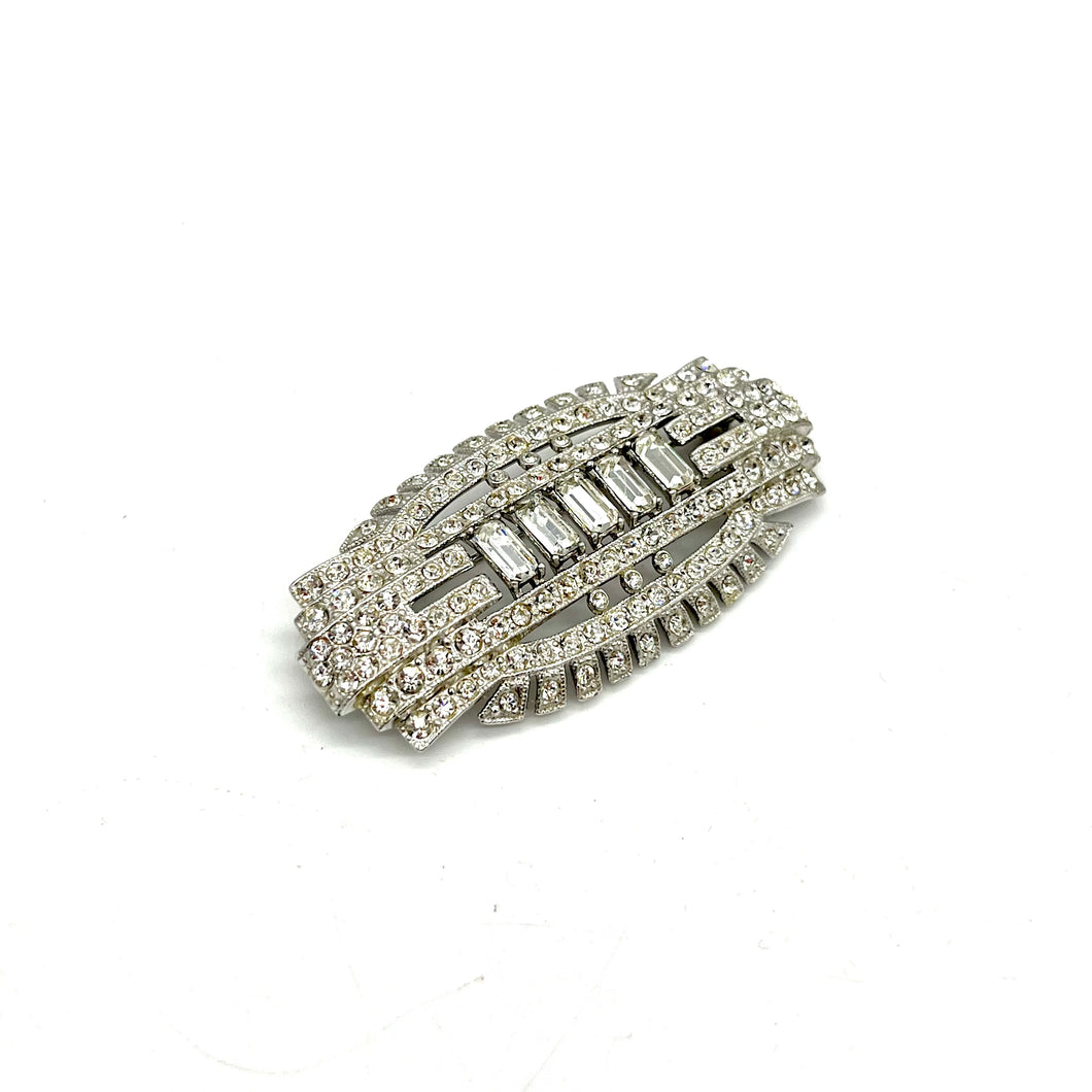 Coro Vintage Art Deco Rhinestone Brooch