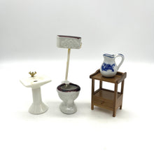 Load image into Gallery viewer, Vintage Miniature Dollhouse Bathroom Set
