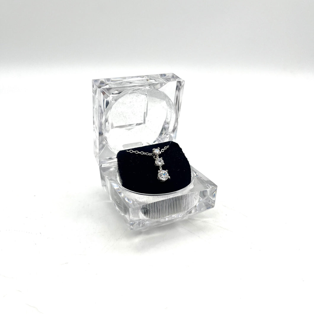 Faux 3-Diamond Necklace