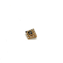 Load image into Gallery viewer, Alpha Omega 10k Gold Pin w/ Pearl Seed Beads, Blue &amp; White Sapphire Inscribed 11/23/36
