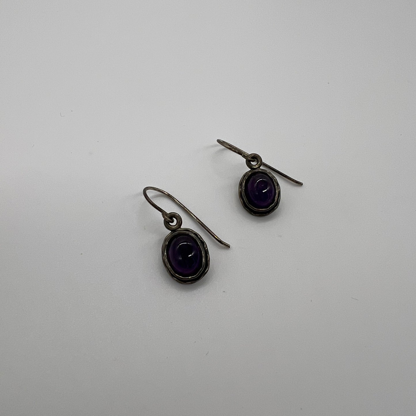 Purple Framed Drop Earrings