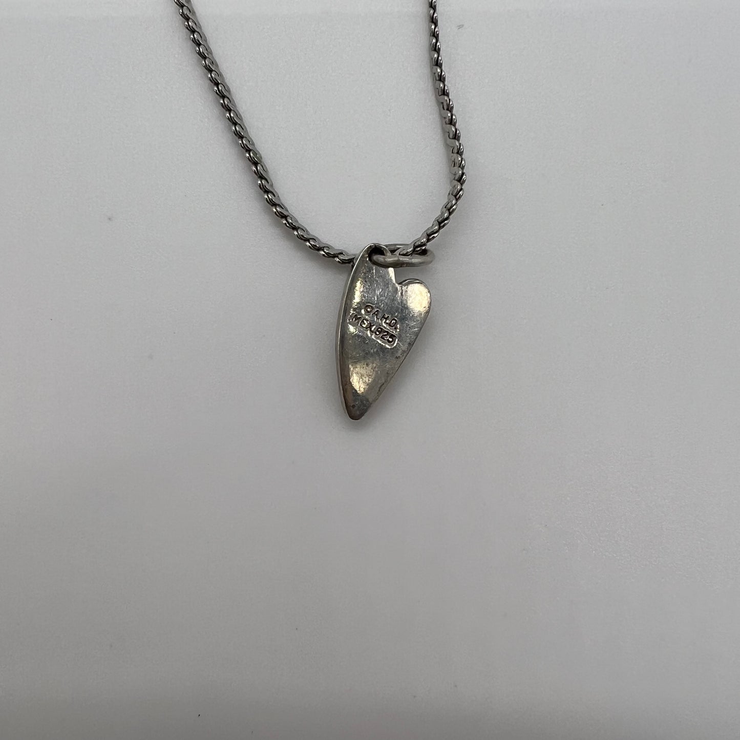 Skinny Heart Necklace Signed