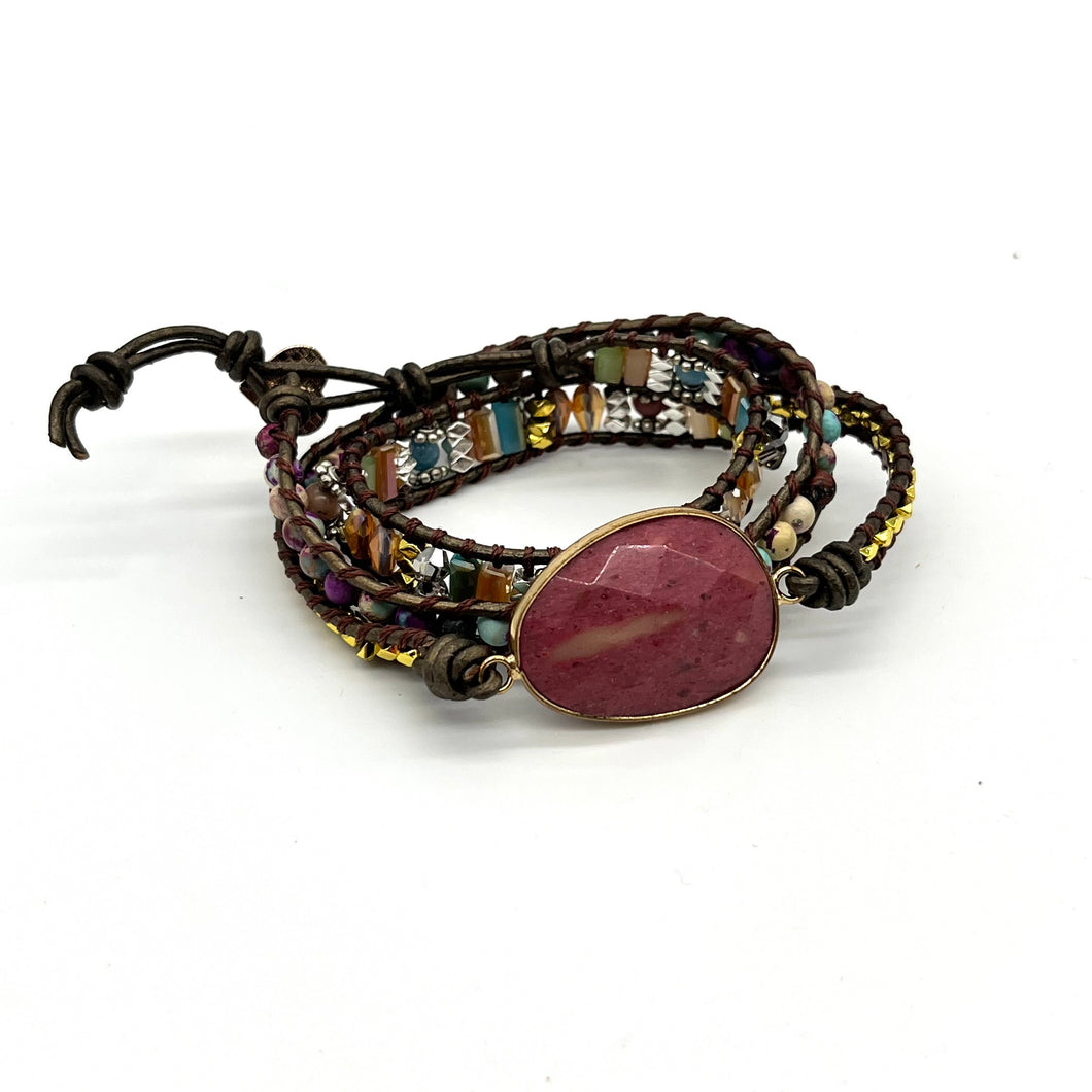 Rhodonite Wrap Bracelet