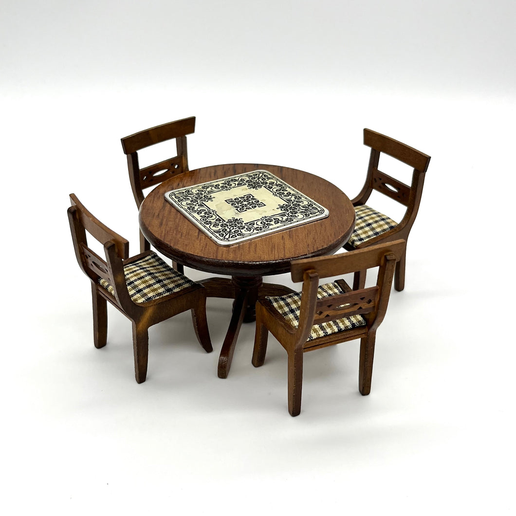 Vintage Miniature Dollhouse Table & Chair Set