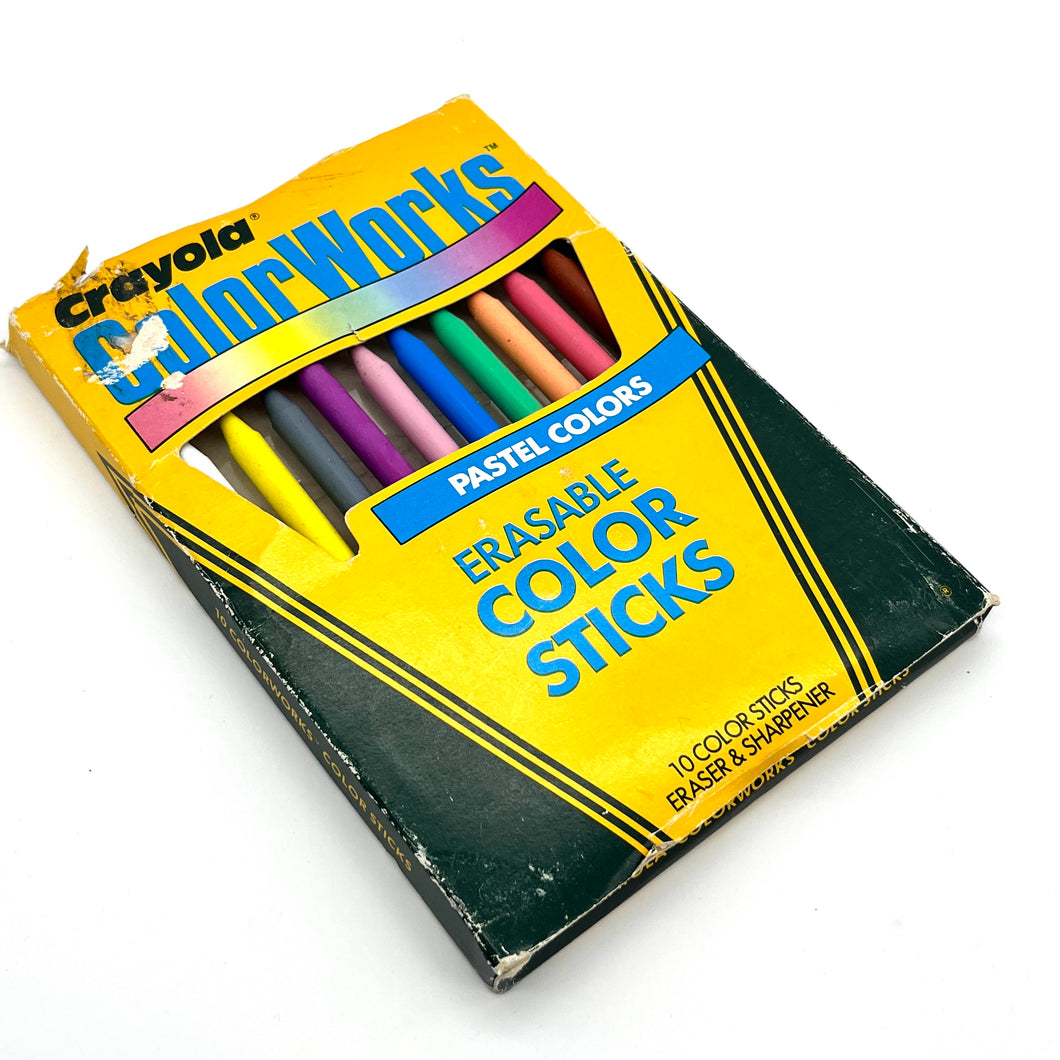 Vintage Crayola Color Works Erasable Color Sticks