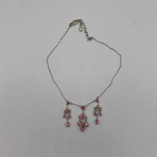 Pink Dangling Jewel Necklace