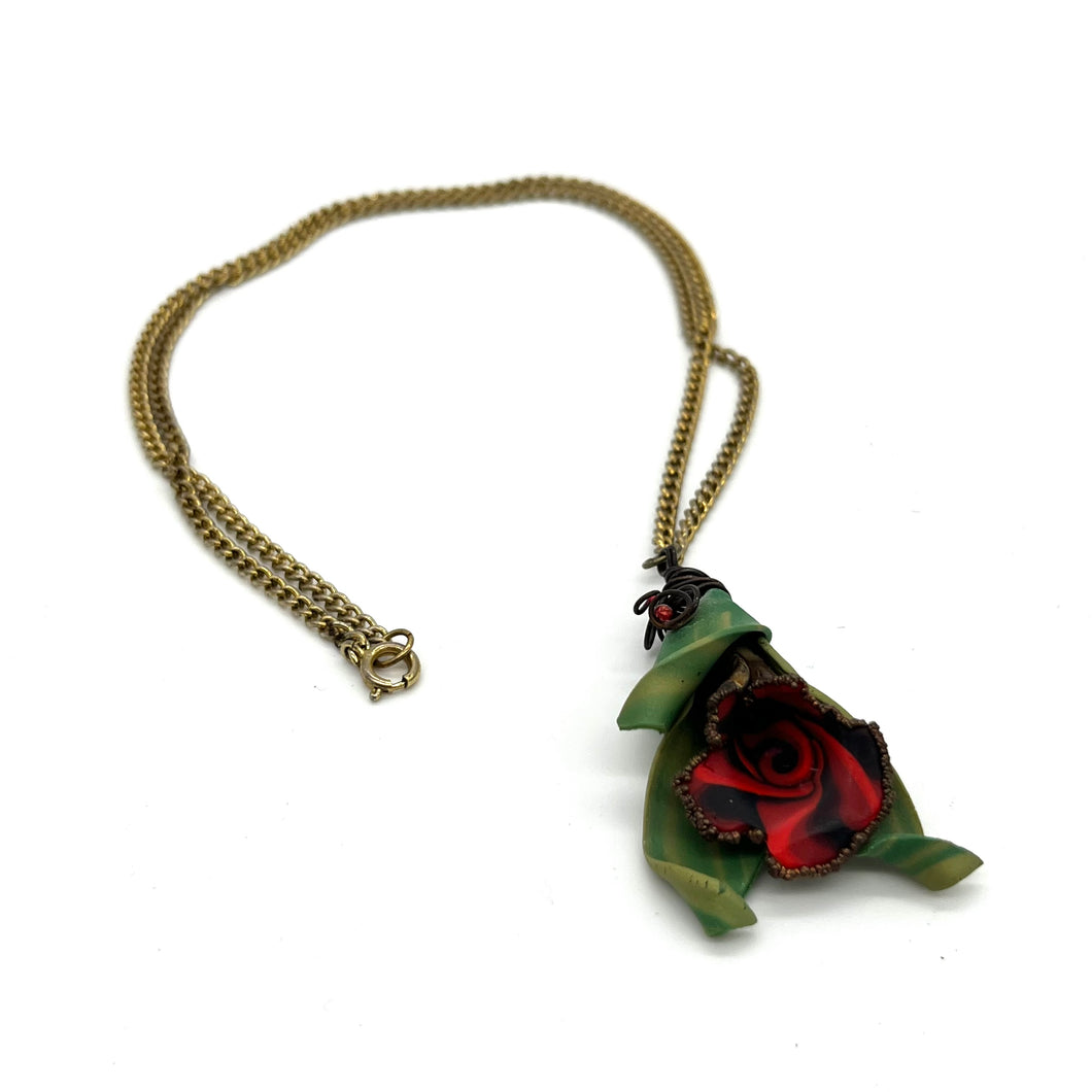 Handmade Clay Flower Necklace