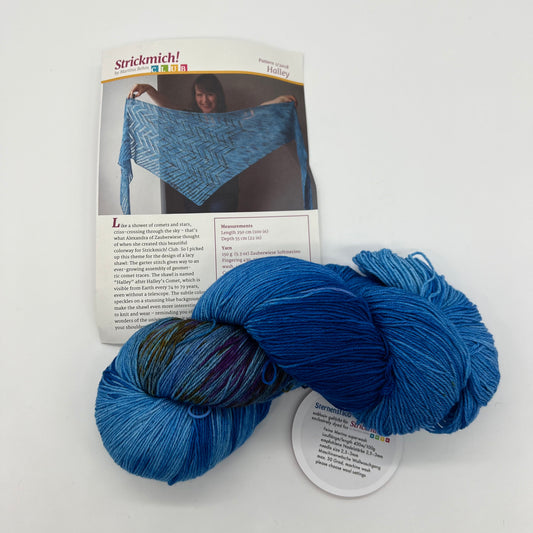 Strickmich! Happy Blue Yarn and Pattern (in English)