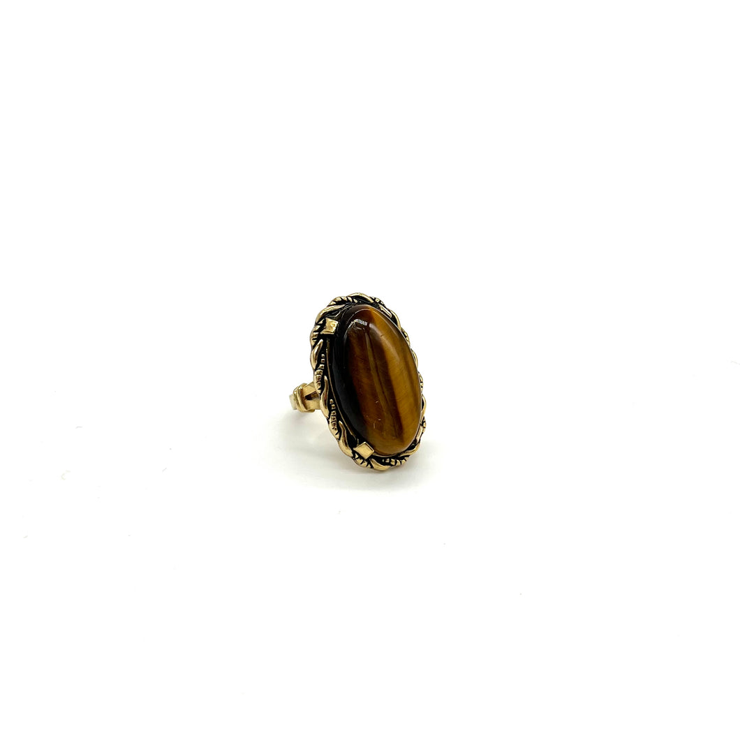10k Gold-Filled Tiger's Eye Ring Size 6