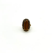Load image into Gallery viewer, 10k Gold-Filled Tiger&#39;s Eye Ring Size 6
