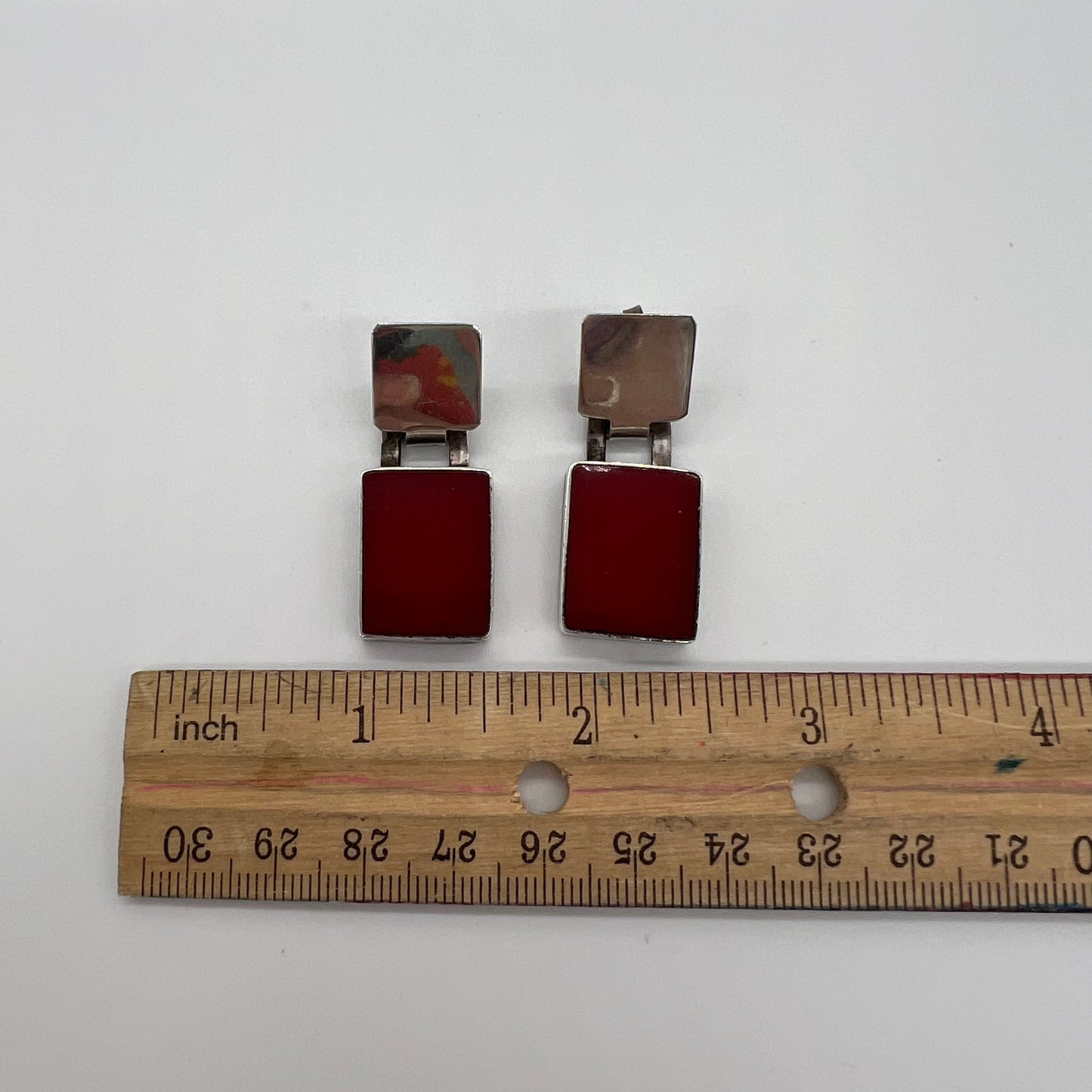 Sterling and Red 925 Mexico Earrings