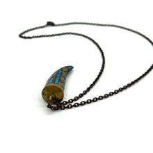 Load image into Gallery viewer, Brass and Turquoise Horn Necklace
