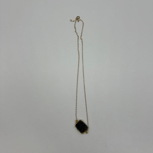 Black Geode Pendant Necklace