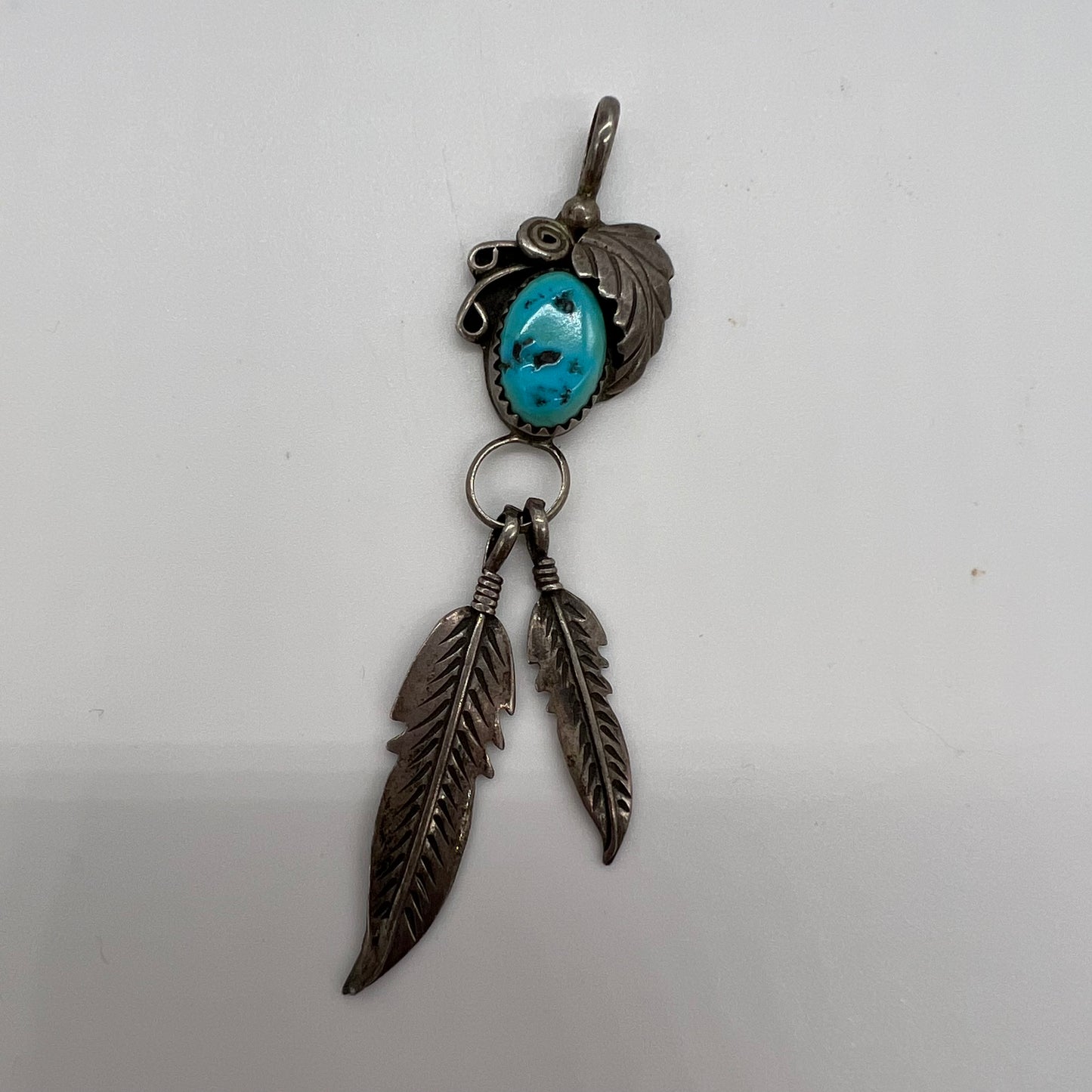 Sterling and Turquoise Pendant Signed SE