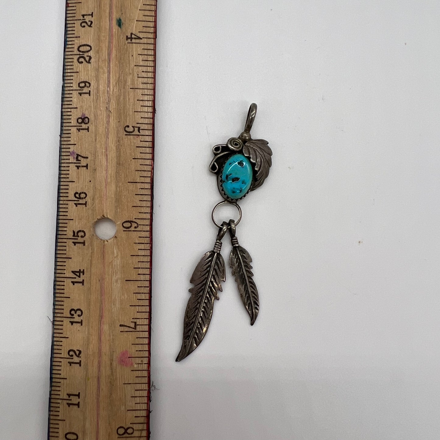 Sterling and Turquoise Pendant Signed SE