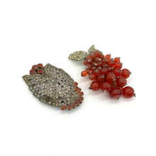 Load image into Gallery viewer, Antique Art Deco Fur Clip Set (Silver, Marcasite, &amp; Carnelian)
