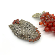 Load image into Gallery viewer, Antique Art Deco Fur Clip Set (Silver, Marcasite, &amp; Carnelian)
