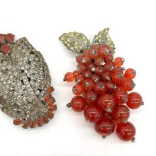Load image into Gallery viewer, Antique Art Deco Fur Clip Set (Silver, Marcasite, &amp; Carnelian)
