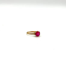 Load image into Gallery viewer, 10k Gold Ring with Synthetic Ruby (size 5)
