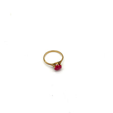 Load image into Gallery viewer, 10k Gold Ring with Synthetic Ruby (size 5)
