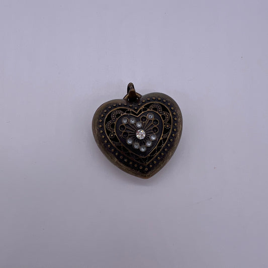 Vintage Brass Heart Pendant