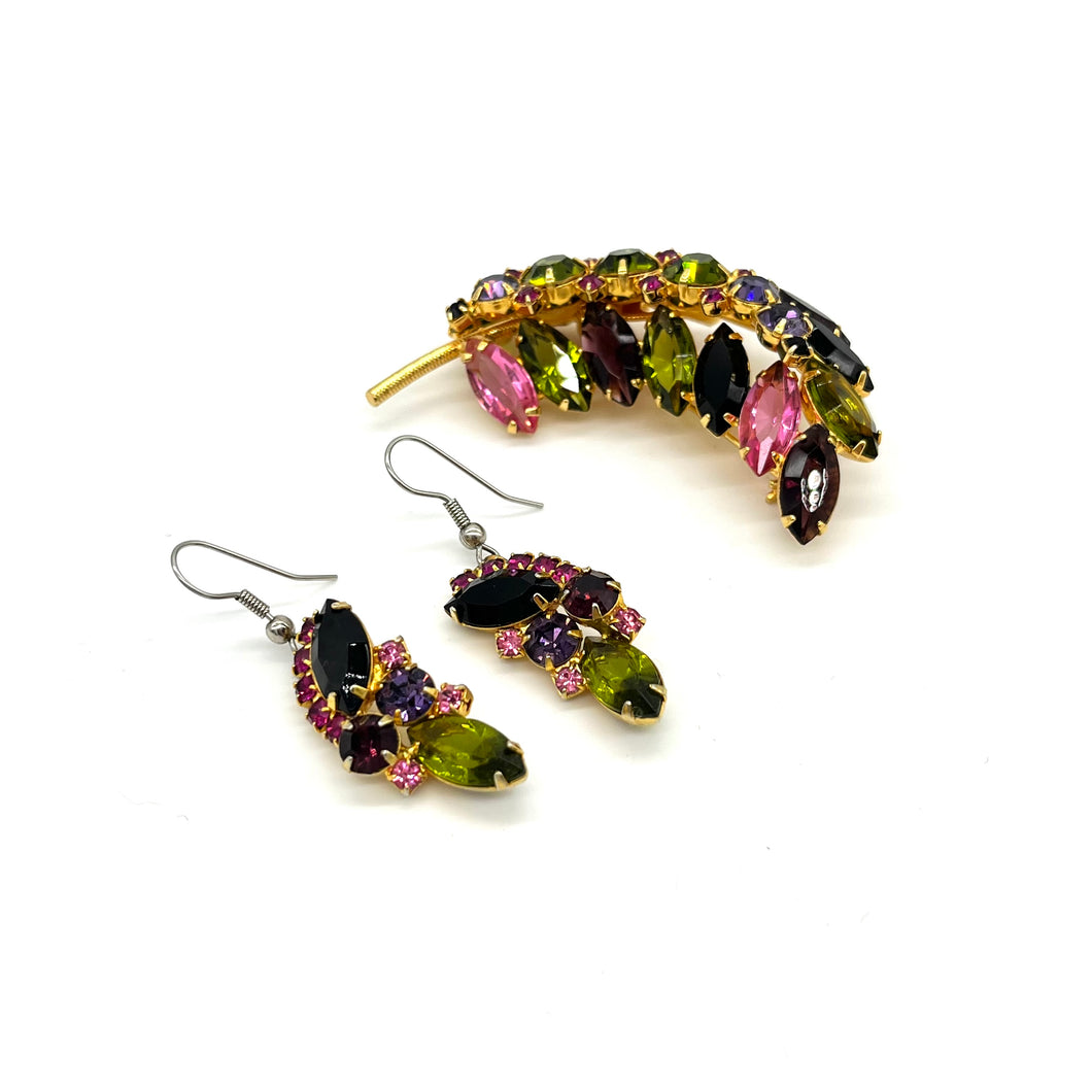 Juliana Vintage Rhinestone Brooch and Earrings