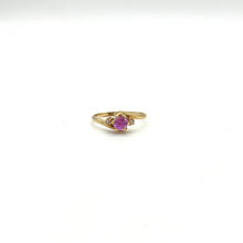 Load image into Gallery viewer, 10k Gold Ring w/ Pink &amp; White Stones (size 8)
