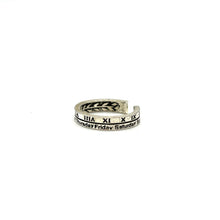 Load image into Gallery viewer, Sterling Adjustable Day/Hour Ring

