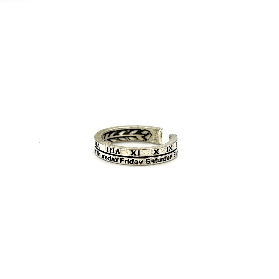 Sterling Adjustable Day/Hour Ring