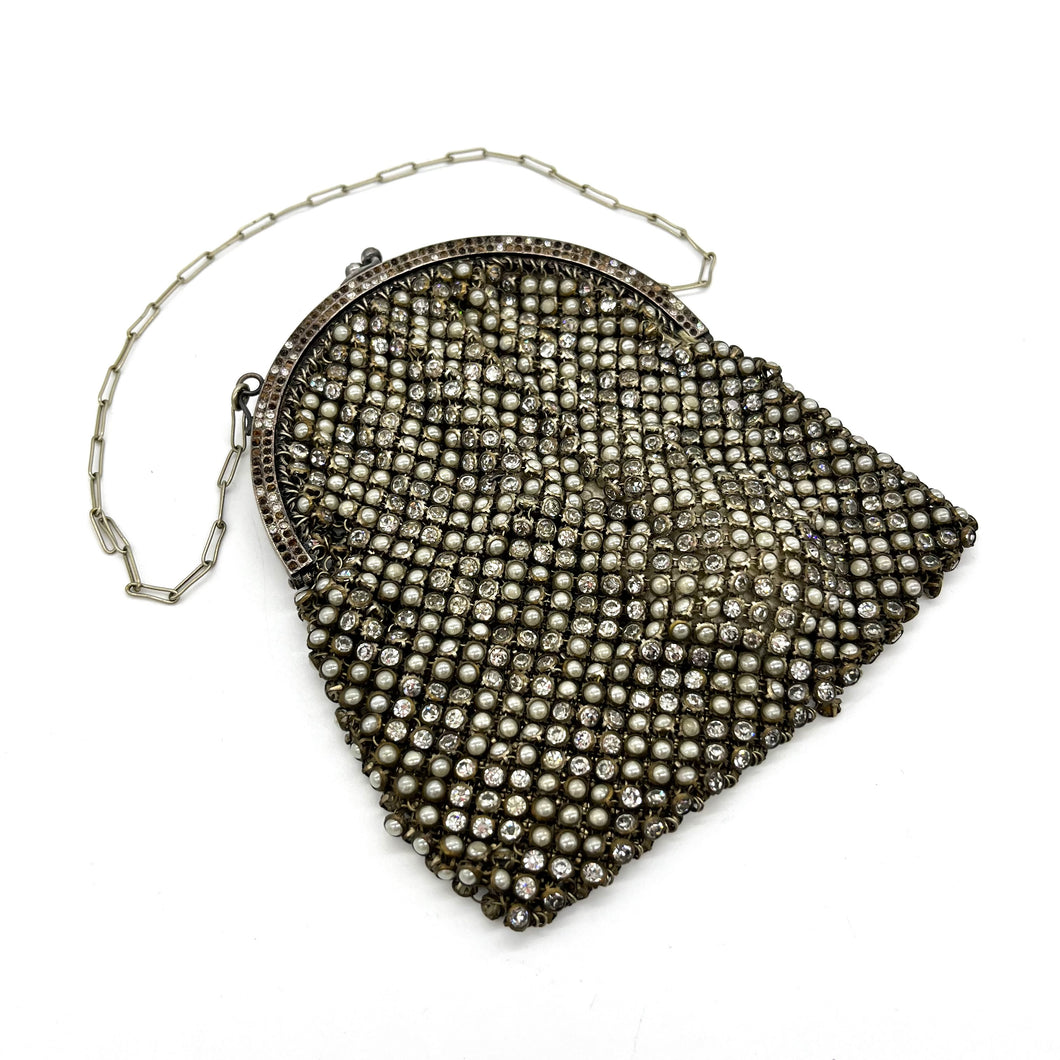 Antique 1920's Mesh Rhinestone Bag (as-is)