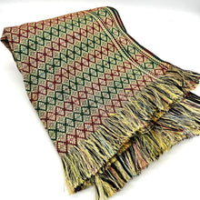 Load image into Gallery viewer, Luxurious Red, Green, &amp; Gold Fabric (aprox 3&#39;x5&#39;)
