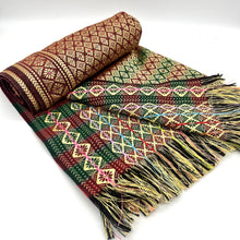 Load image into Gallery viewer, Luxurious Red, Green, &amp; Gold Fabric (aprox 3&#39;x5&#39;)
