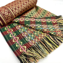 Load image into Gallery viewer, Luxurious Red, Green, &amp; Gold Fabric (aprox 3&#39;x5&#39;)
