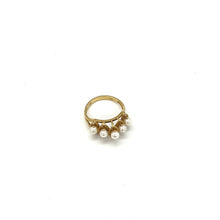 Load image into Gallery viewer, 10k 5-Pearl Ring (size 6.5)
