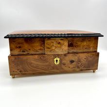 Load image into Gallery viewer, Vintage Reuge Burl Wood Jewelry Box (as-is)
