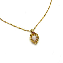 Load image into Gallery viewer, Van Doren Opal &amp; Ruby Gold-toned Necklace

