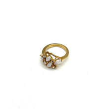 Load image into Gallery viewer, Uncas Gold-Toned Opal &amp; Clear Stone Cocktail Ring (size 5)
